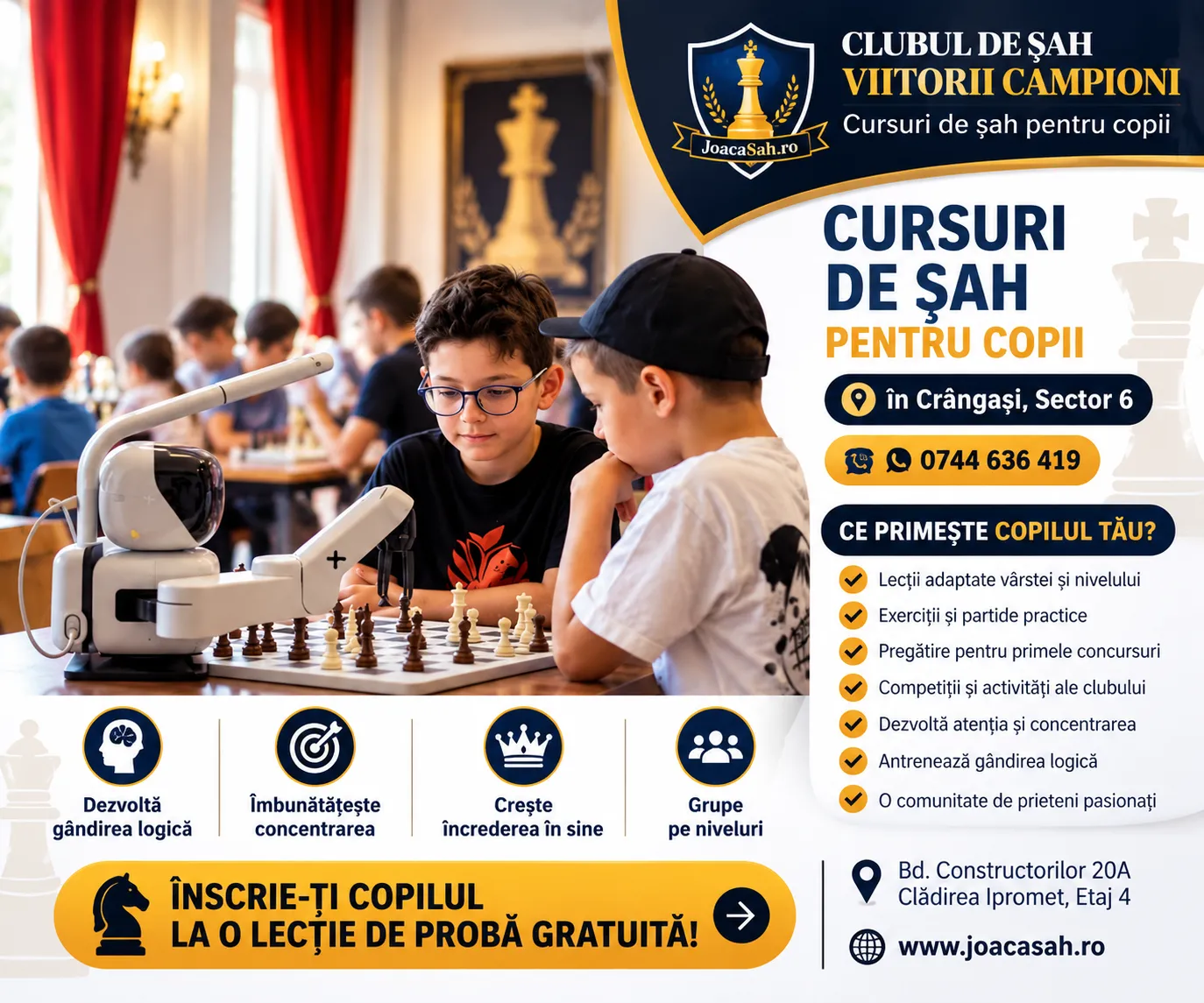 SenseRobot la Clubul de Șah Viitorii Campioni