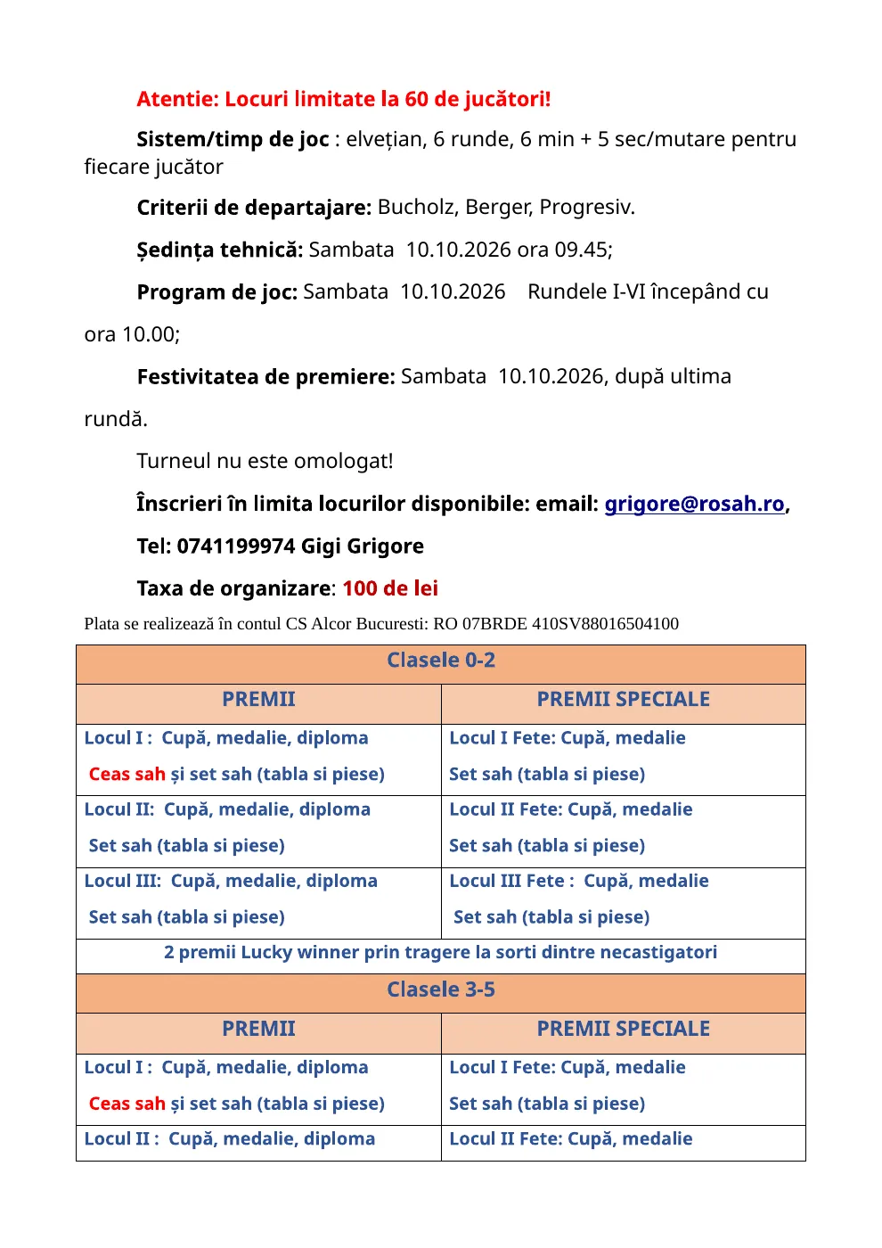 Pagina 2 din invitația pentru Fii „Smart”! Joacă Șah! — ediția a VIII-a